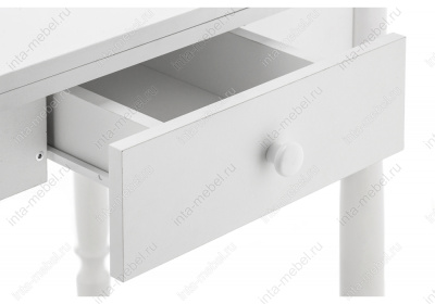 Стол деревянный Брентон с ящиком белый глянец. Фото №5