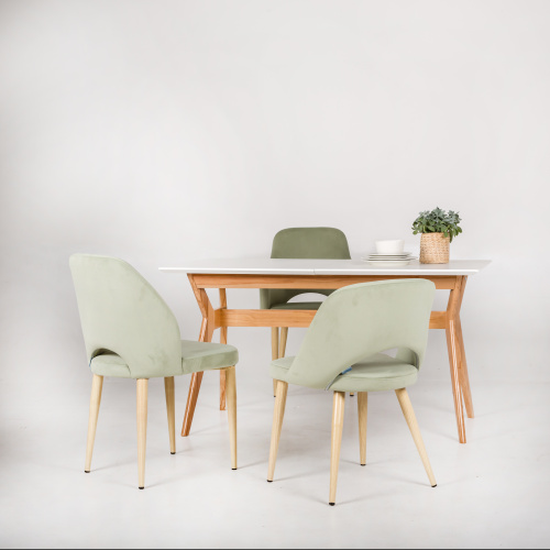 Стол Нарвик раскладной 120-160 ОРЕХ-Мрамор Графит. Фото №9