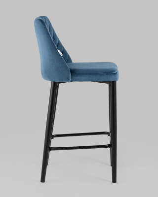 Стул полубарный Диего велюр пыльно-синий. Фото
