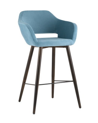 Стул барный Саймон велюр пыльно-голубой фото Стул барный Саймон велюр пыльно-голубой. Фото №2