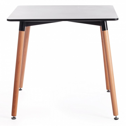 Стол JOHN (mod. T1003) МДФ/дерево, 80 х 80 х 75 см , Black (черный)/ Natural (натуральный). Фото №2