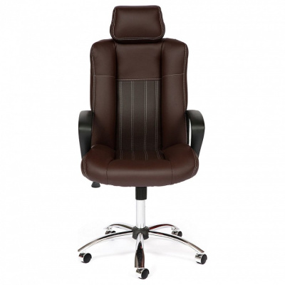 Компьютерное кресло OXFORD хром кож/зам, коричневый/коричневый перфорированный, 2 TONE/2 TONE /06. Фото №2