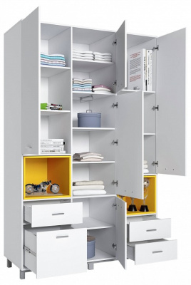 Шкаф комбинированный Polini Kids Mirum, белый фото Шкаф комбинированный Polini Kids Mirum, белый. Фото №3
