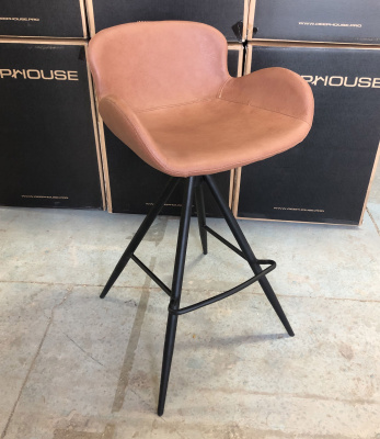 Стул барный  Болтон светло-коричневый  с черными ножками фото Стул барный  Болтон светло-коричневый  с черными ножками. Фото №4