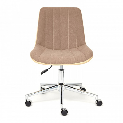 Кресло STYLE экошерсть/кож/зам, коричневый/бежевый, 36-34. Фото