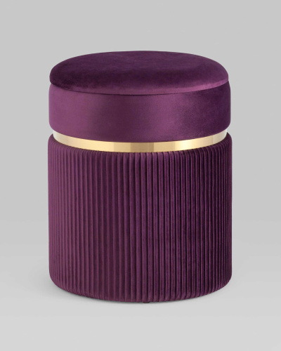 Пуф Миранда с ящиком велюр сливовый. Фото №3