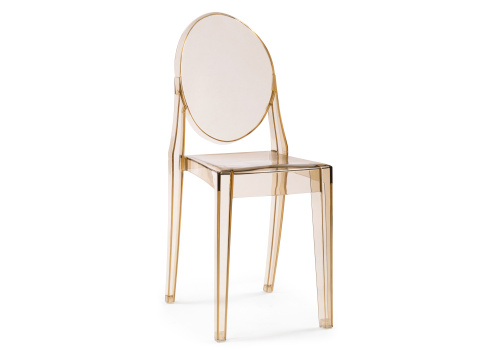 Пластиковый стул Victoria clear brown фото Пластиковый стул Victoria clear brown. Фото №1