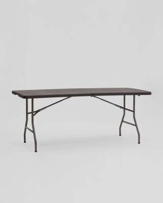 Стол складной чемодан пластиковый Кейт 180 коричневый фото Стол складной чемодан пластиковый Кейт 180 коричневый. Фото №5